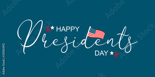 Fotografía Happy Presidents Day greeting card, sale flyer, banner, poster with american flag with stars and ribbon