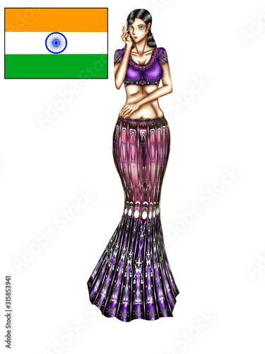 インド民族衣装ガーグラチョリー Stock Illustration Adobe Stock