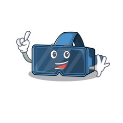 Sticker - One Finger vr virtual reality in mascot cartoon character style