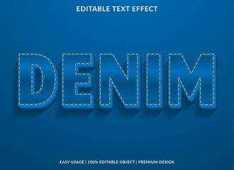 Poster - denim text effect template with 3d type style and bold concept use for brand label and logotype