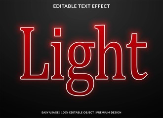 Poster - light text effect template with neon type style and bright concept use for brand label and logotype
