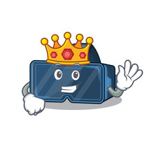 Sticker - A stunning of vr virtual reality stylized of King on cartoon mascot style