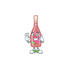 Sticker - Call me funny pink bottle wine mascot picture style