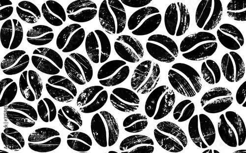 Papel de parede Coffee Beans on White Background