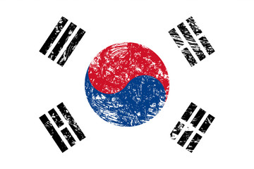 Poster - national flag of south korea with texture. template for design