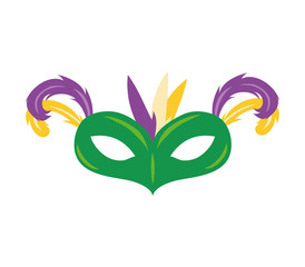 Poster - mardi gras celebration mask with feathers