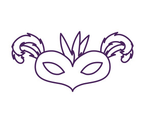 Poster - mardi gras celebration mask with feathers