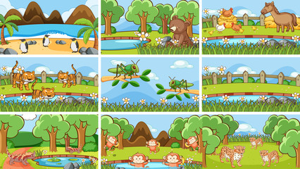 Wall Mural - Background scenes of animals in the wild