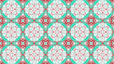 Fototapeta Kuchnia - abstract kaleidoscope pattern. red-turquoise shapes on a white background. 3d render illustration.