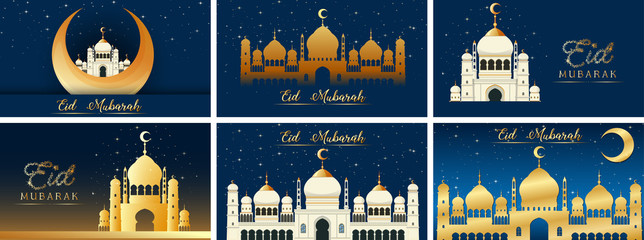 Wall Mural - background designs for muslim festival eid mubarak