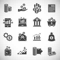 Investment related icons set on background for graphic and web design. Creative illustration concept symbol for web or mobile app