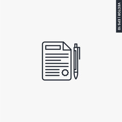 Poster - Contract icon, linear style sign for mobile concept and web design