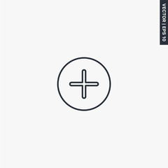Poster - Plus icon, linear style sign for mobile concept and web design