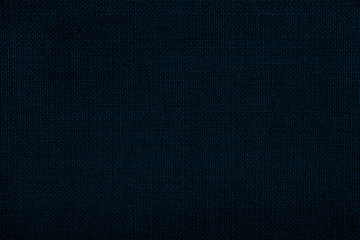 Wall Mural - Close up texture of natural weave cloth in dark blue or teal color. Fabric texture of natural cotton or linen textile material. Seamless background.