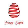 Easter ribbon egg. Vector illustration.