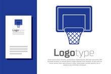 Blue Basketball Backboard Icon Isolated On White Background. Logo Design Template Element. Vector Illustration