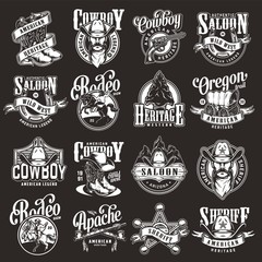 Wall Mural - vintage wild west labels set