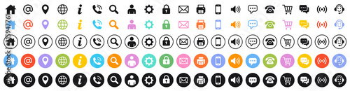 Fotografía Set of 100 Business Card icons