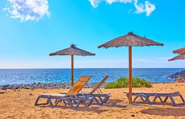 Poster - Beach by the sea on sunny summer day