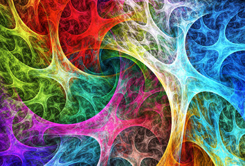 Wall Mural - Abstract color dynamic background with lighting effect. Fractal spiral. Fractal art