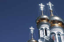 Russian Orthodox Church With Golden Domes