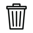Carbage can icon. Simple shape delete symbol. Trash container logo. Vector illustration image. Isolated on white background.
