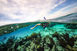 © Mat Rick Photography - A woman snorkeling in blue water