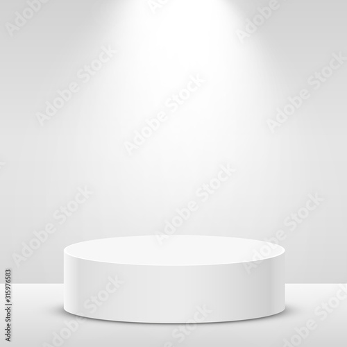 Fotografía Stage Podium Scene for Award Ceremony illuminated with spotlight