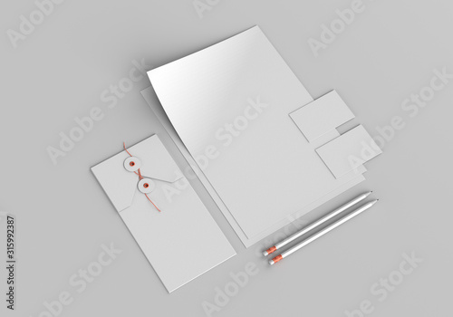 Download Base White Stationery Mockup Template For Branding Identity On Gray Background For Graphic Designers Presentations And Portfolios 3d Rendering Buy This Stock Illustration And Explore Similar Illustrations At Adobe Stock PSD Mockup Templates