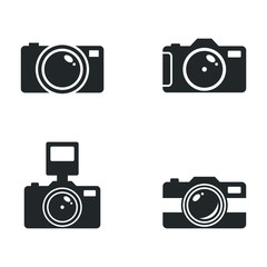 Aufkleber - Camera icon template color editable. photo camera, snapshot photography symbol vector sign isolated on white background illustration for graphic and web design.