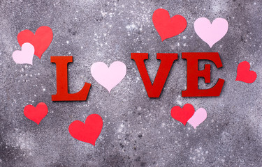 Poster - Valentines Day background with letters LOVE