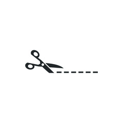 Poster - Scissors cut line icon template color editable. Scissors cut line symbol vector sign isolated on white background illustration for graphic and web design.