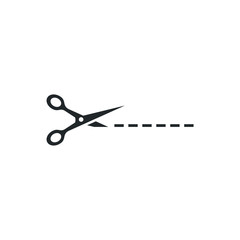 Poster - Scissors cut line icon template color editable. Scissors cut line symbol vector sign isolated on white background illustration for graphic and web design.