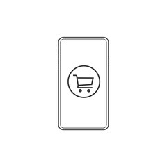 Poster - online shopping icon vector on smartphone from advertising collection. Thin line online shopping outline icon vector illustration. eps 10