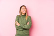 © Asier - Young caucasian woman posing isolated  smiling confident with crossed arms.