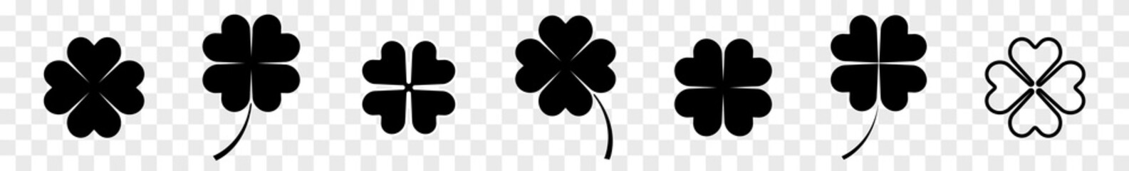 Wall Mural - shamrock icon black | shamrocks | four leaf clover | irish symbol | st. patrick's day logo | luck si