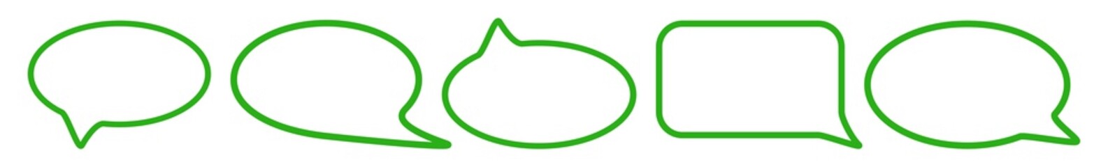 Wall Mural - speech bubble balloon icon green | blank shape bubbles | communication symbol | message logo | carto