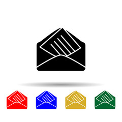 Poster - letter in envelope multi color style icon. Simple glyph, flat vector of web icons for ui and ux, website or mobile application