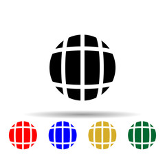 Poster - globe multi color style icon. Simple glyph, flat vector of web icons for ui and ux, website or mobile application