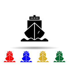 Poster - ship multi color style icon. Simple glyph, flat vector of web icons for ui and ux, website or mobile application