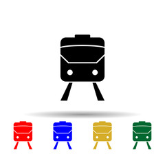 Poster - a train multi color style icon. Simple glyph, flat vector of web icons for ui and ux, website or mobile application