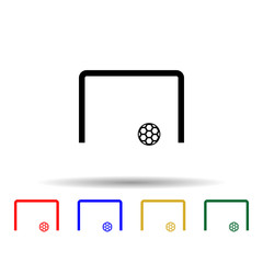 Poster - football goal multi color style icon. Simple glyph, flat vector of web icons for ui and ux, website or mobile application