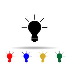 Poster - a burning light bulb multi color style icon. Simple glyph, flat vector of web icons for ui and ux, website or mobile application