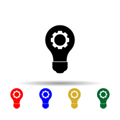 Poster - light bulb with a mechanism multi color style icon. simple glyph, flat vector of web icons for ui an