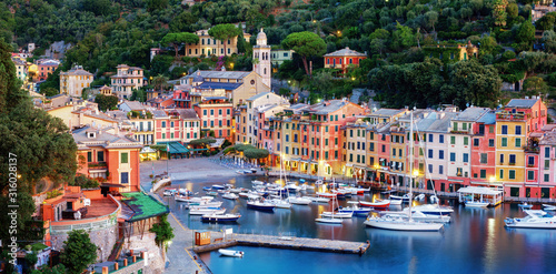 Panorama of Portofino town, Liguria, Italy Poster Mural XXL