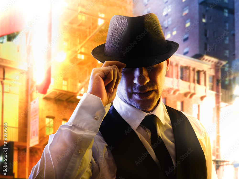 retro italian mafia gangster in 1930's Stock Photo | Adobe Stock