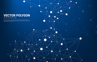 Poster - network connecting dot polygon background. concept of network business, technology, data and chemica