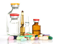 Multiple Colored Capsules And Vials