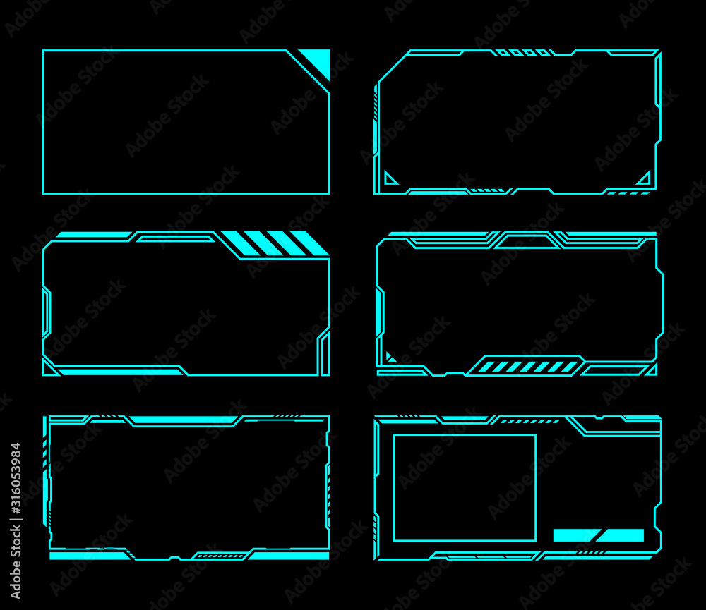 Frame set technology future interface hud . Stock Vector | Adobe Stock