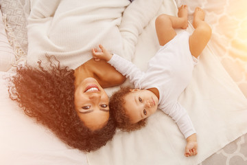 love of a mother and baby. family at home. lifestyle